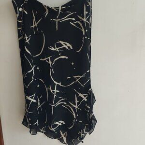 Ruffled Asymmetrical Black Skirt